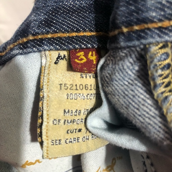 7 For All Mankind 7FAM Relax Button Fly Straight Jeans Mens 34 Medium Wash - Picture 10 of 12